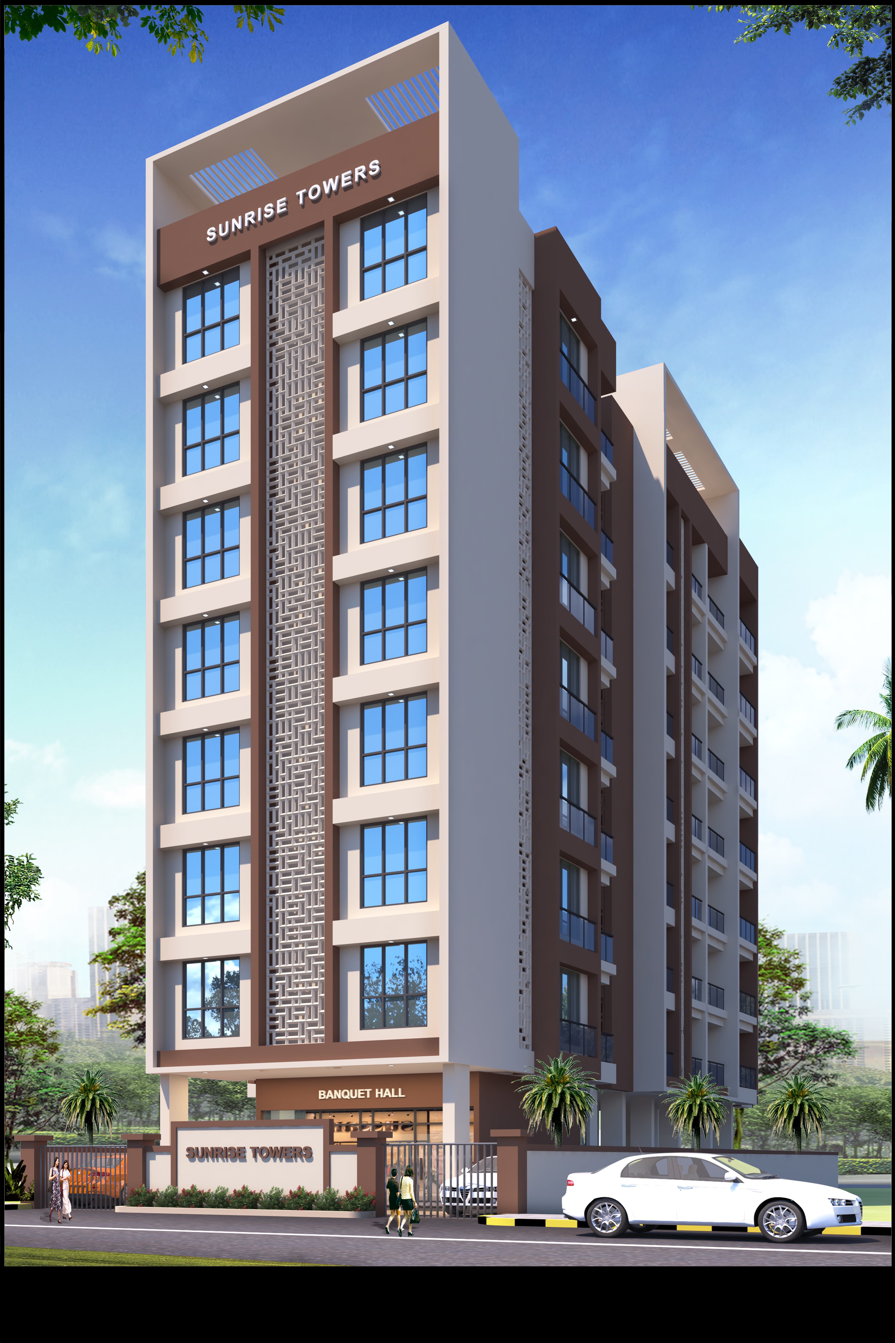 Sunrise Towers daylight elevation view